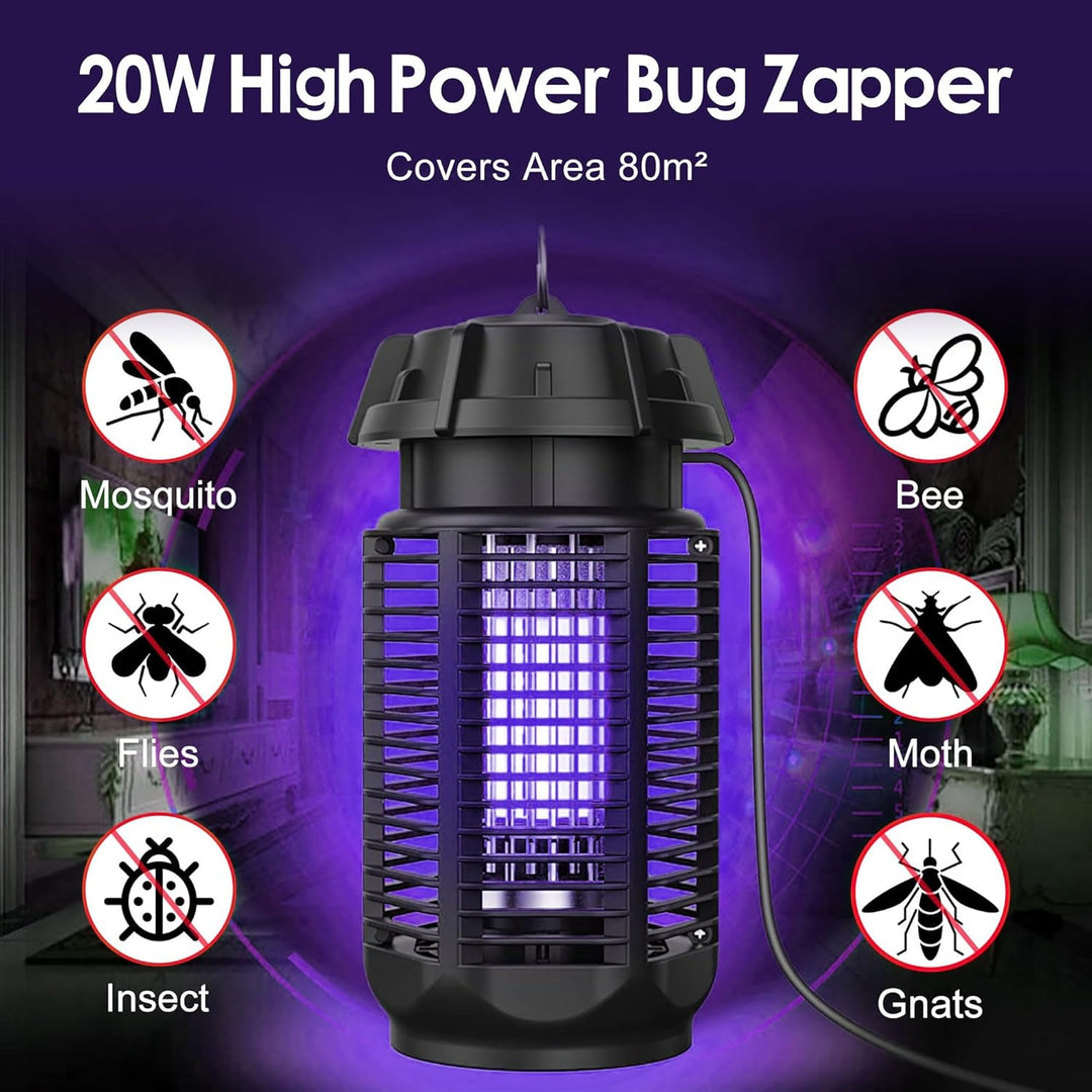 Asesino de insectos eléctrico con 20W luz UV y 4200V red, IPX4 resistente al agua