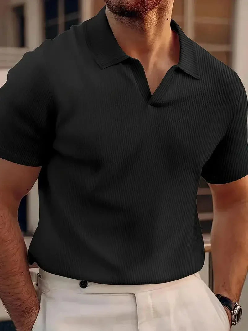 Polo casual para hombre sin botones