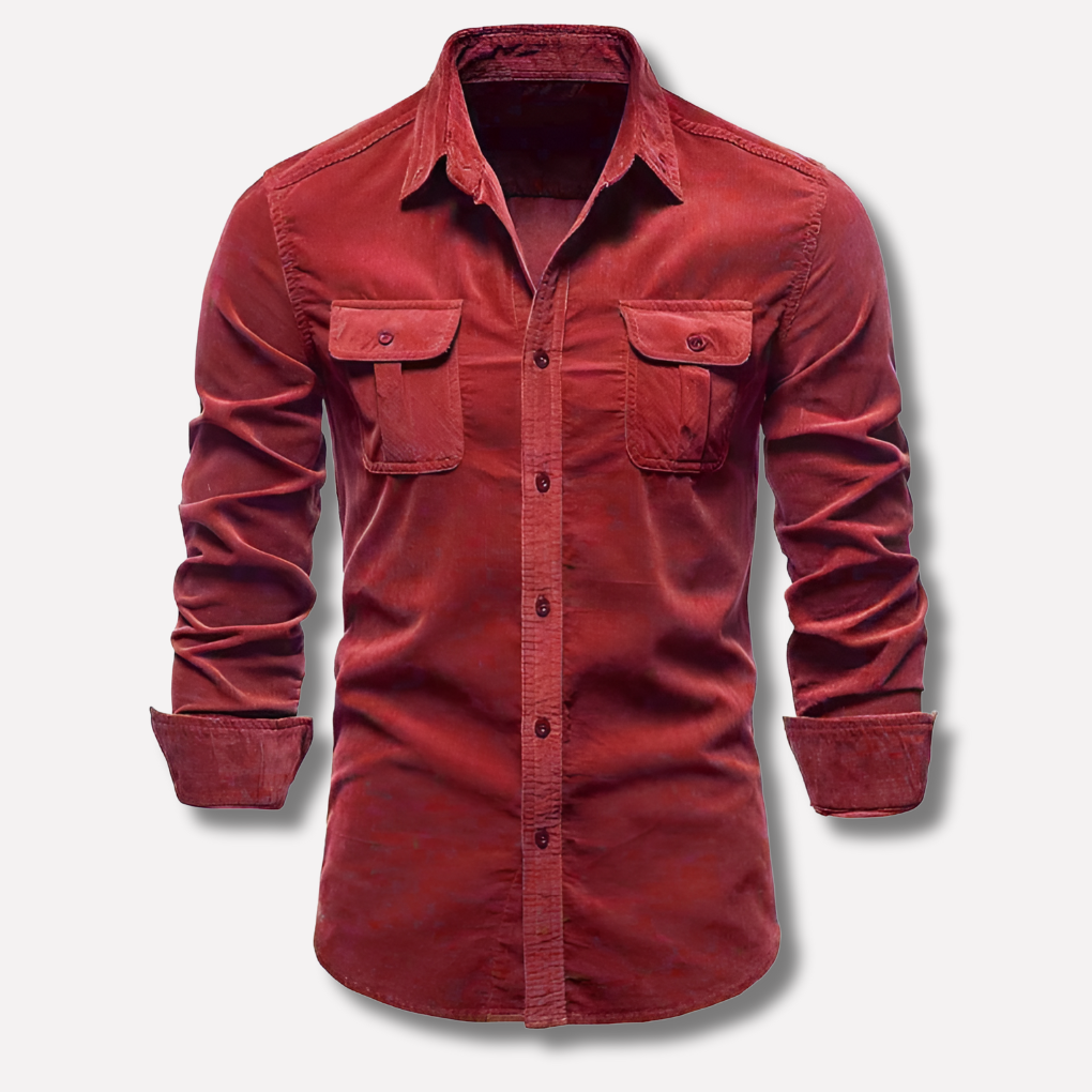 Camisa clásica de pana para hombre