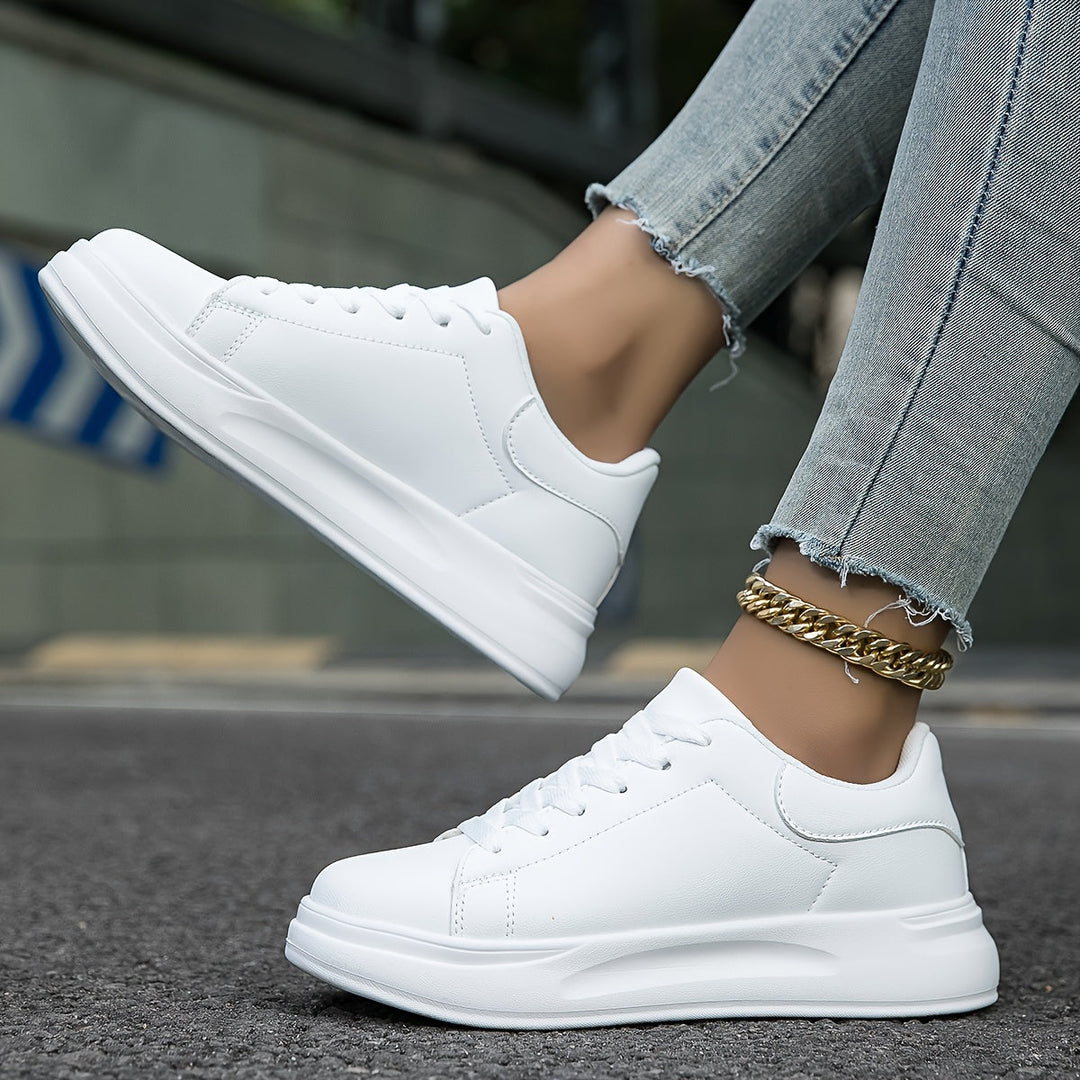 Zapatillas de piel Clean White para mujer