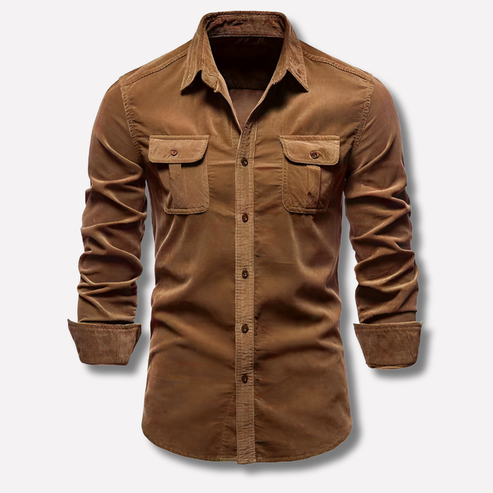 Camisa clásica de pana para hombre