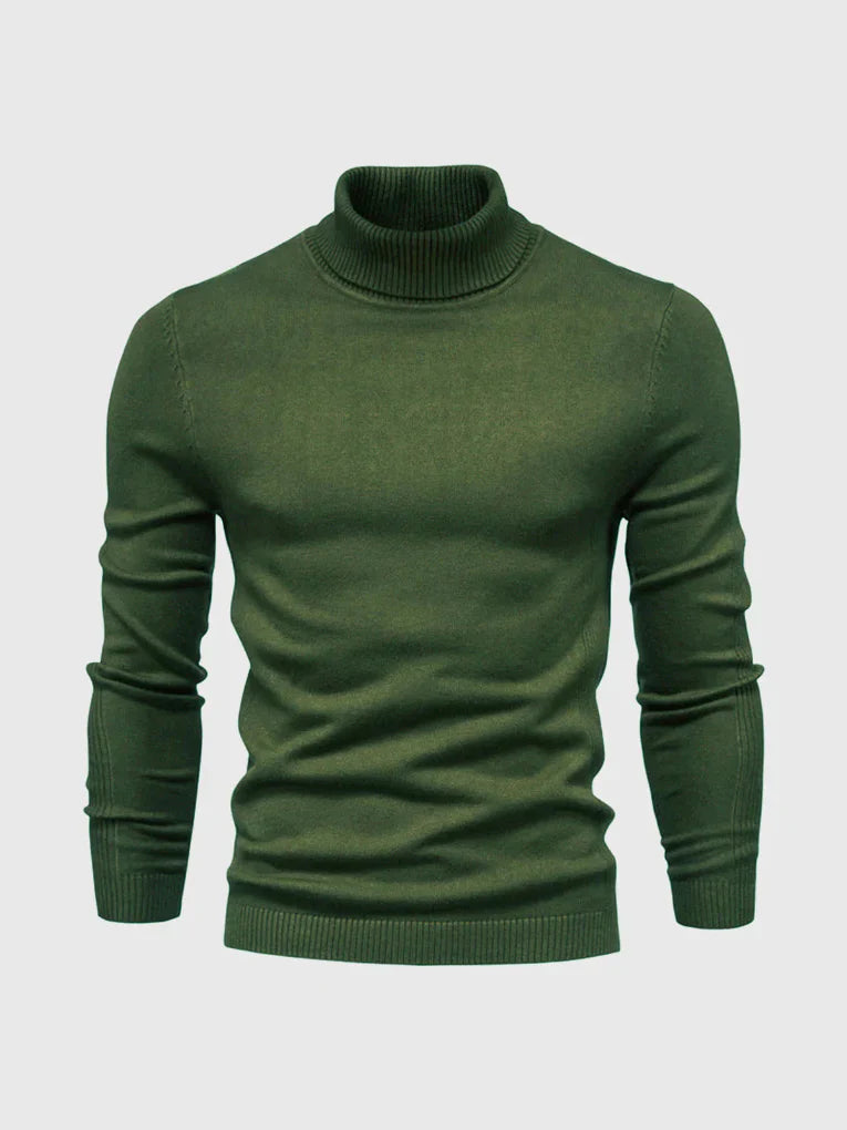 Suéter de Cuello Alto para Hombres – Lavable y Versátil
