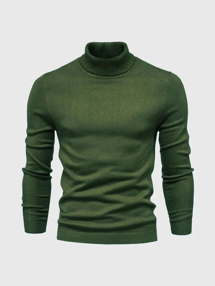 Suéter de Cuello Alto para Hombres – Lavable y Versátil