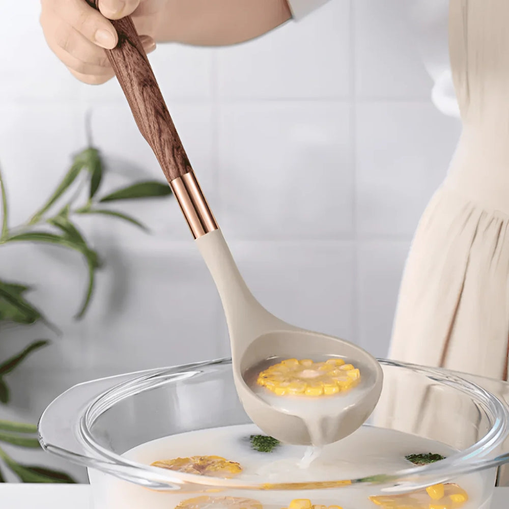 Juego de 10 utensilios de cocina de silicona de lujo