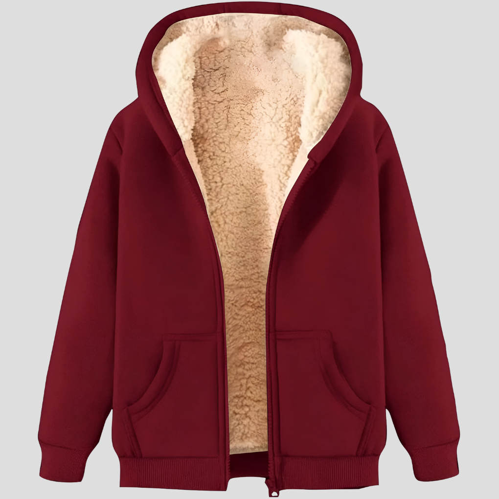 Chaqueta de sudadera con capucha forrada de polar de invierno para hombres