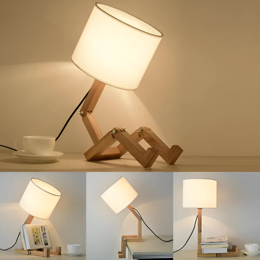 Lunari – Lámpara de Mesa de Madera Flexible y Artesanal