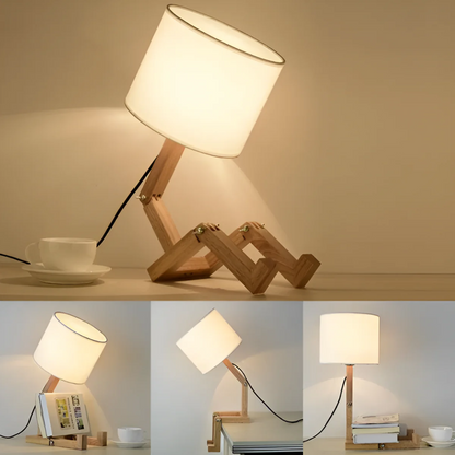Lunari – Lámpara de Mesa de Madera Flexible y Artesanal