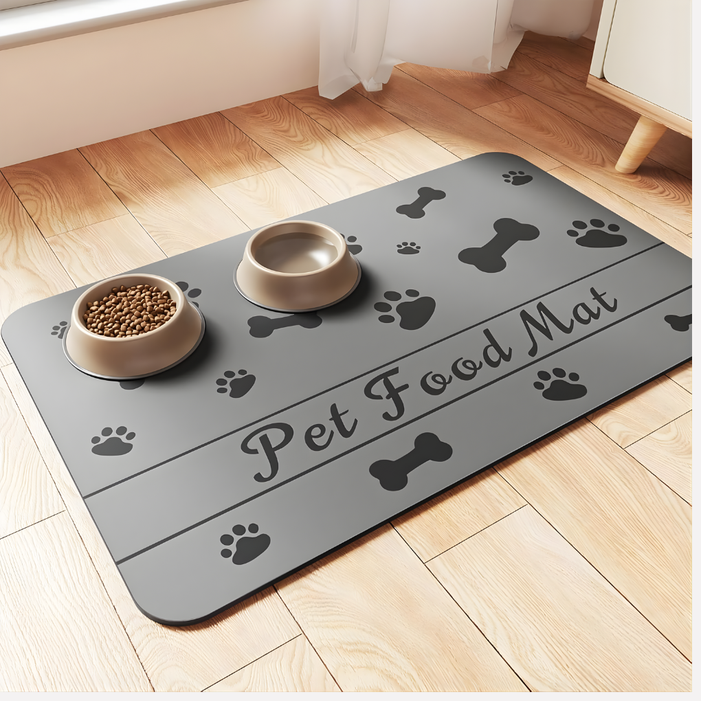Tapete de Alimentación para Mascotas - Tapete Absorbente para Comida y Agua