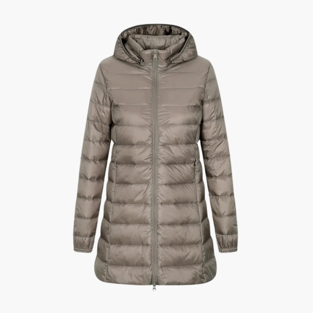 Chaqueta de Invierno de Mujer con Capucha y Corte Largo