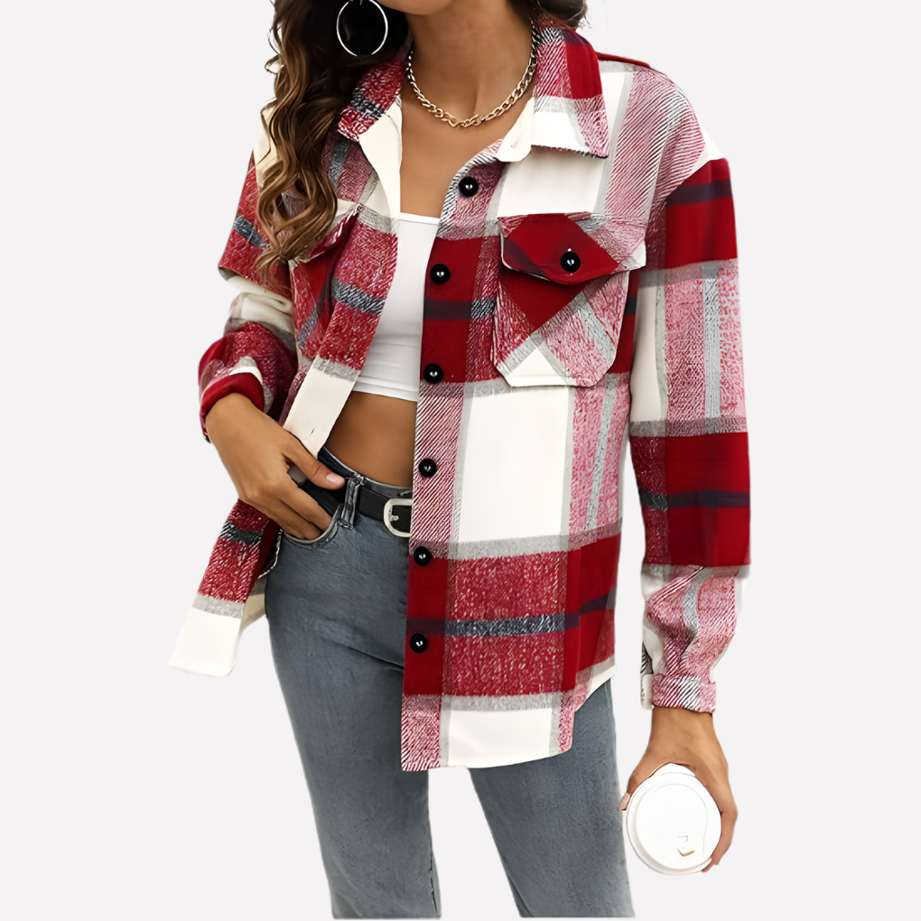Chaqueta de cuadros para mujeres