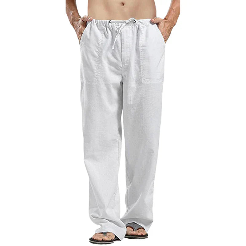 Lino – Pantalones de lino transpirables para hombre con corte oversize