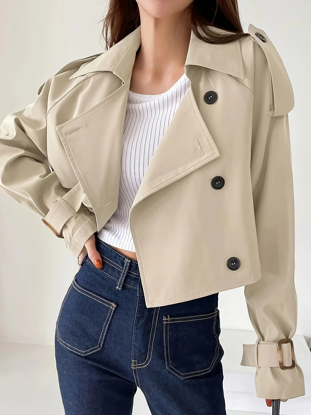 Chaquetón corto informal y chic