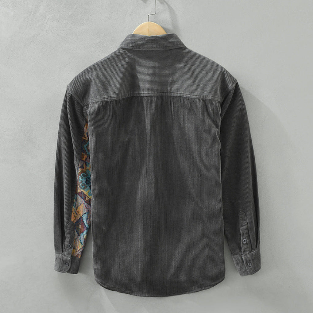 Camisa de Manga Larga Vintage para Hombres Estilo Clásico con Atractivo Atemporal