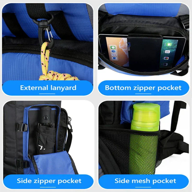 Mochila impermeable de 90 l para acampada y senderismo