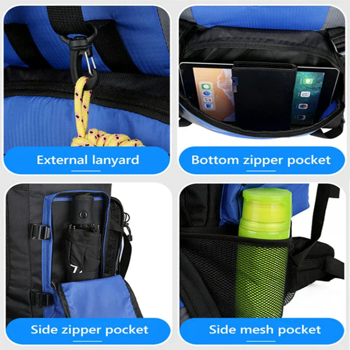 Mochila impermeable de 90 l para acampada y senderismo