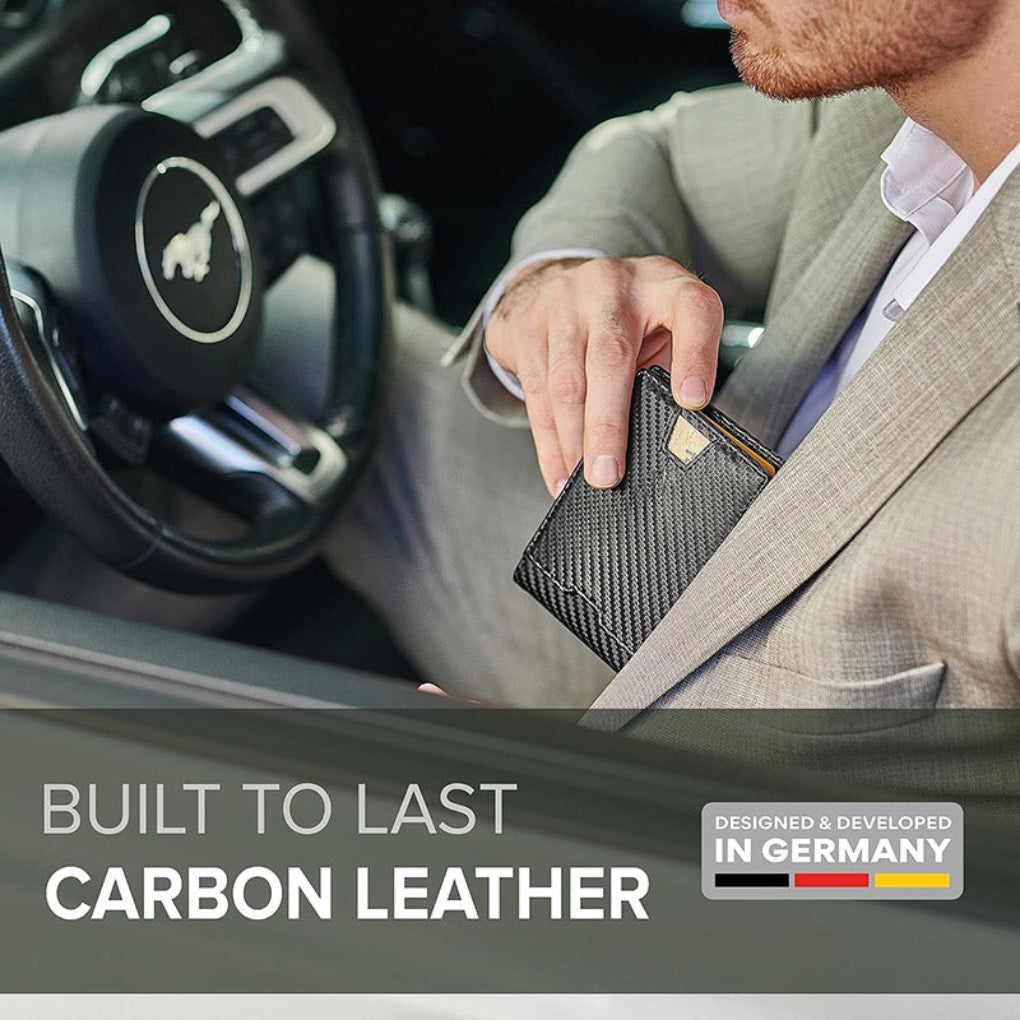 Cartera delgada RFID con clip para billetes