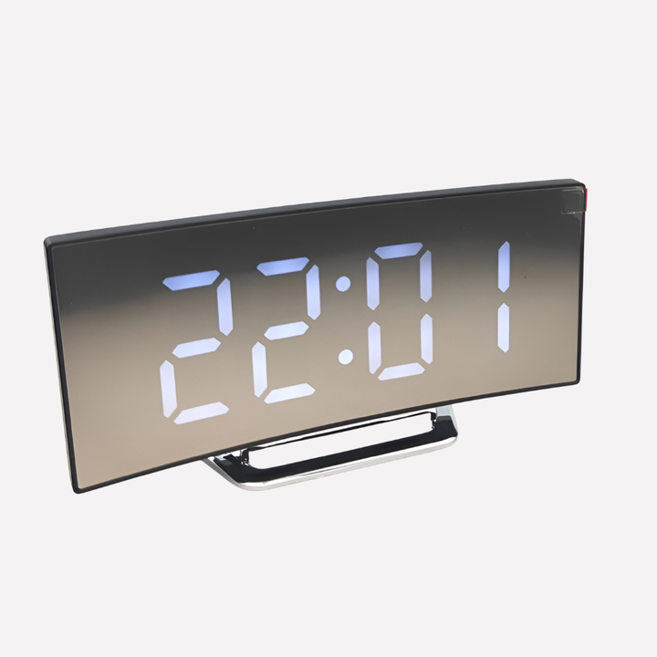 Reloj de Alarma Digital LED Curvado de Estilo Moderno