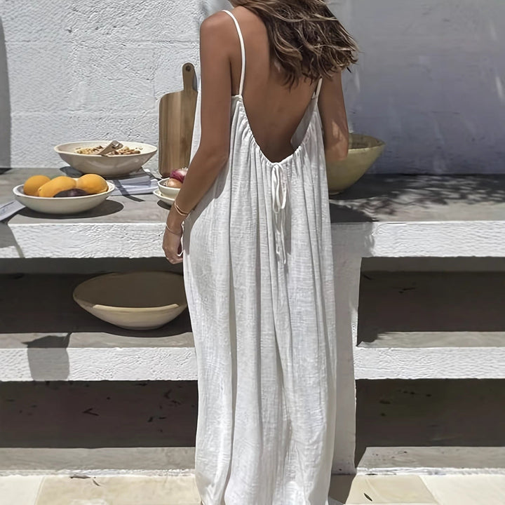 Vestido Largo Suelto Sin Espalda para Mujeres