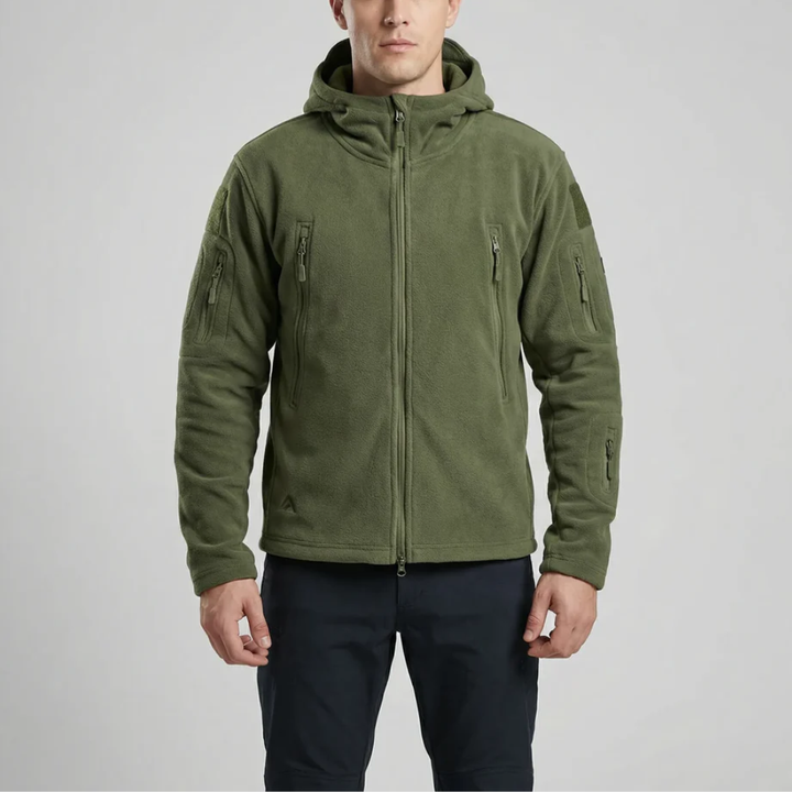 Chaqueta de Forro Polar con Capucha y Cremallera Completa para Hombres