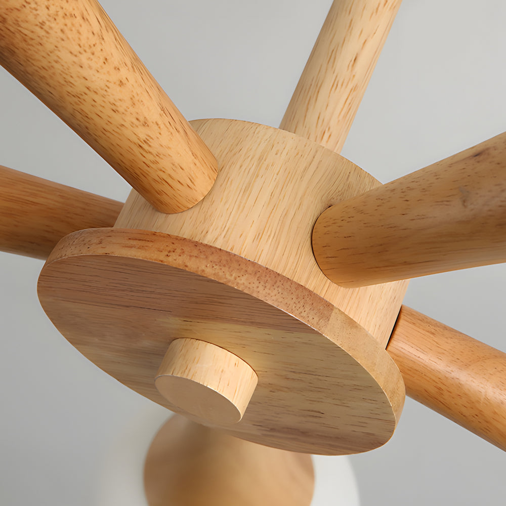 LumiNordic | Lámpara Colgante Escandinava de Madera con Pantallas de Vidrio
