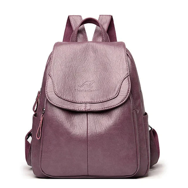 Mochila de piel resistente para mujer