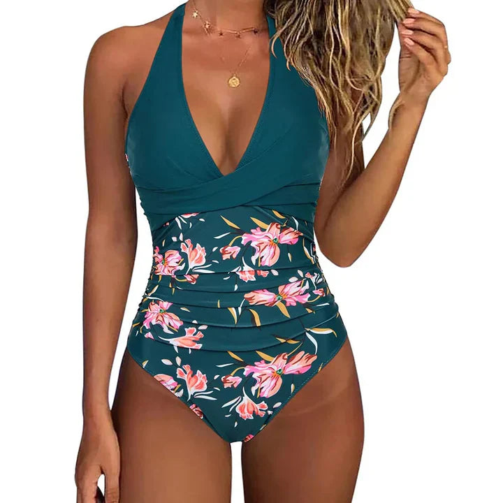 Bañador de mujer con cuello halter: cómodo y elegante