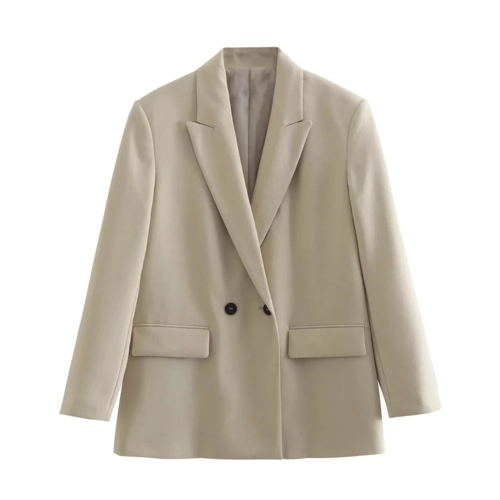 Elegante chaqueta de doble botonadura para mujer