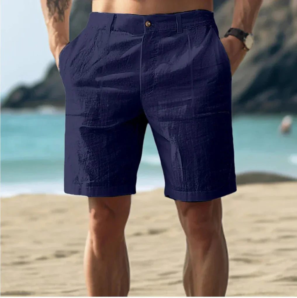 Pantalones cortos casuales de lino para hombre