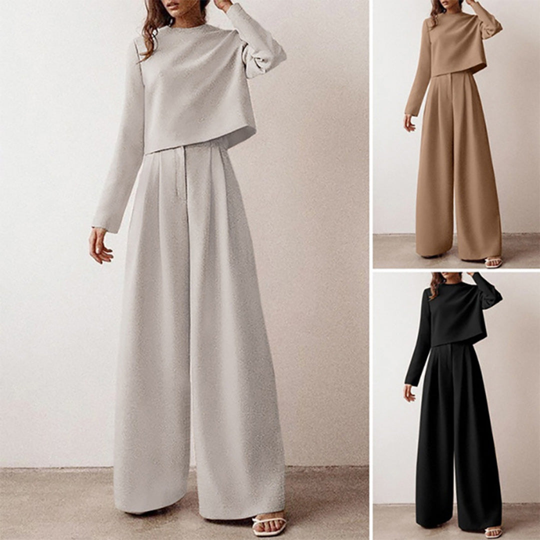 Elegante conjunto de dos piezas con pantalones palazzo