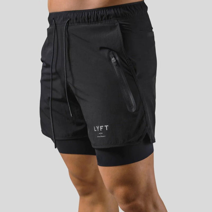 2-en-1 Pantalones Cortos Deportivos y de Entrenamiento Hombre