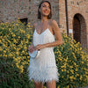 Minivestido de plumas para mujer