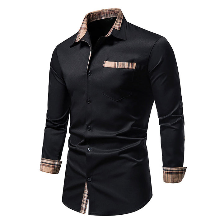Camisa con detalles de cuadros refinados