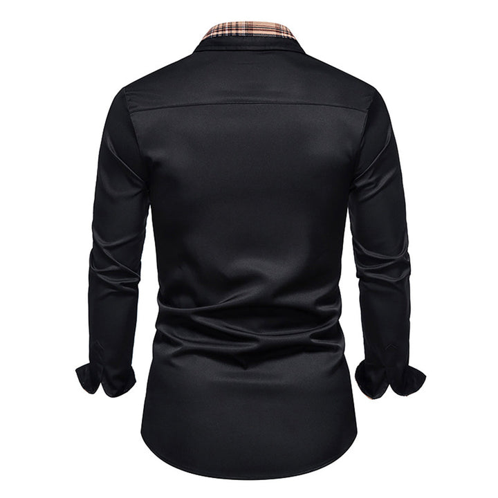 Camisa con detalles de cuadros refinados