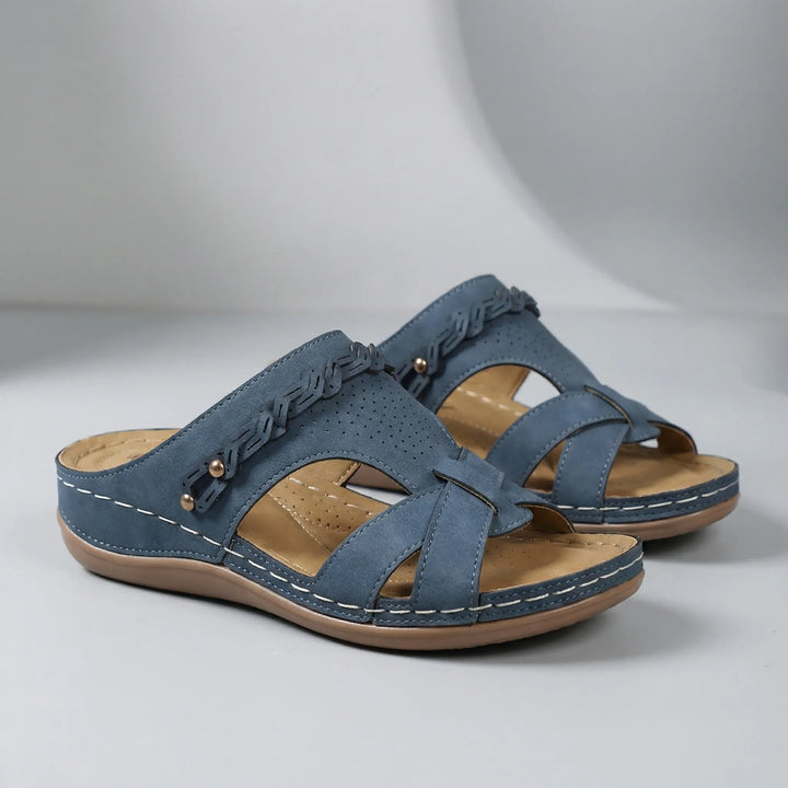 Boharva - Sandalia bohemia de cuña sin cordones