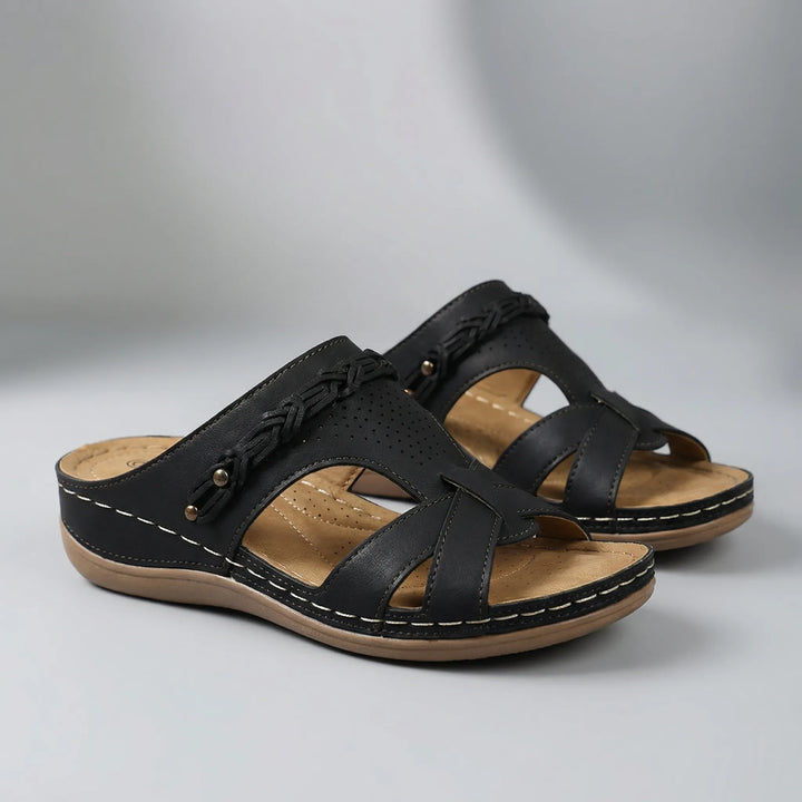 Boharva - Sandalia bohemia de cuña sin cordones