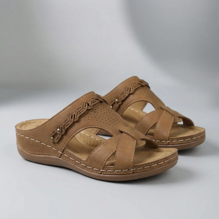 Boharva - Sandalia bohemia de cuña sin cordones