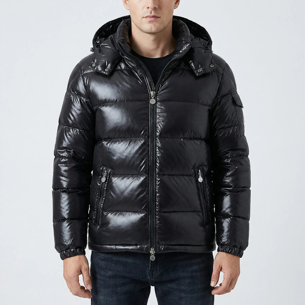 Boltusk - Chaqueta acolchada brillante con capucha