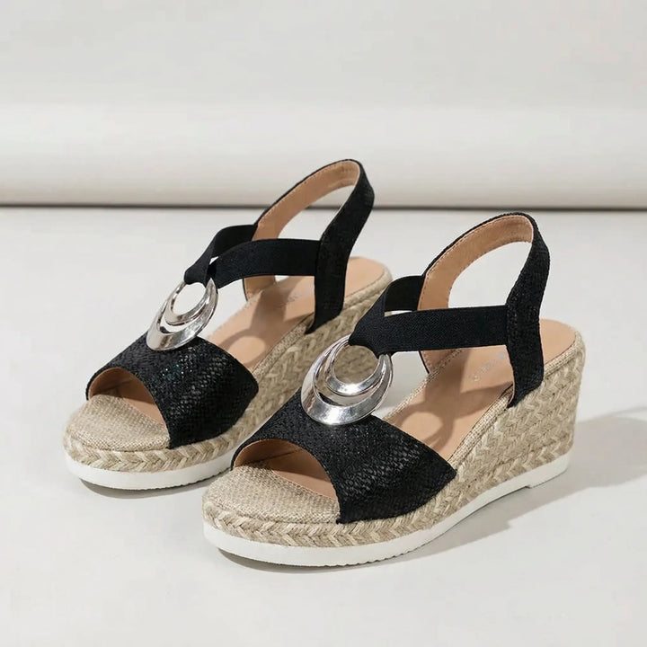 Breezella - Sandalia de plataforma con cuña y punta abierta