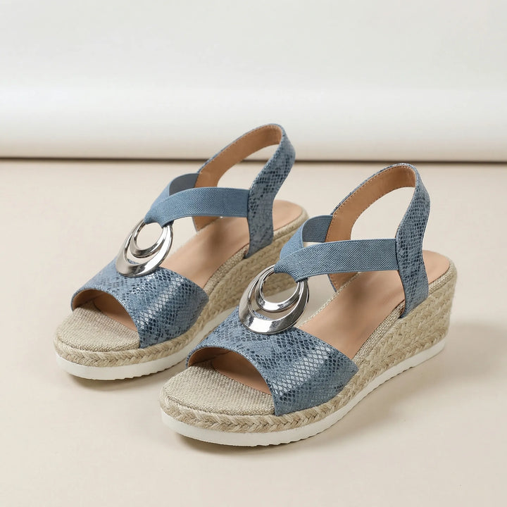 Breezella - Sandalia de plataforma con cuña y punta abierta