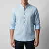 Camisa de Manga Larga Estilo Henley Sin Collar