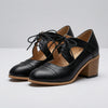 Botín Brogue con Tacones Cuadrados y Cordones