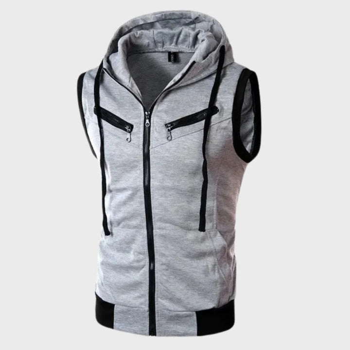 Chaleco sin mangas con capucha para hombre