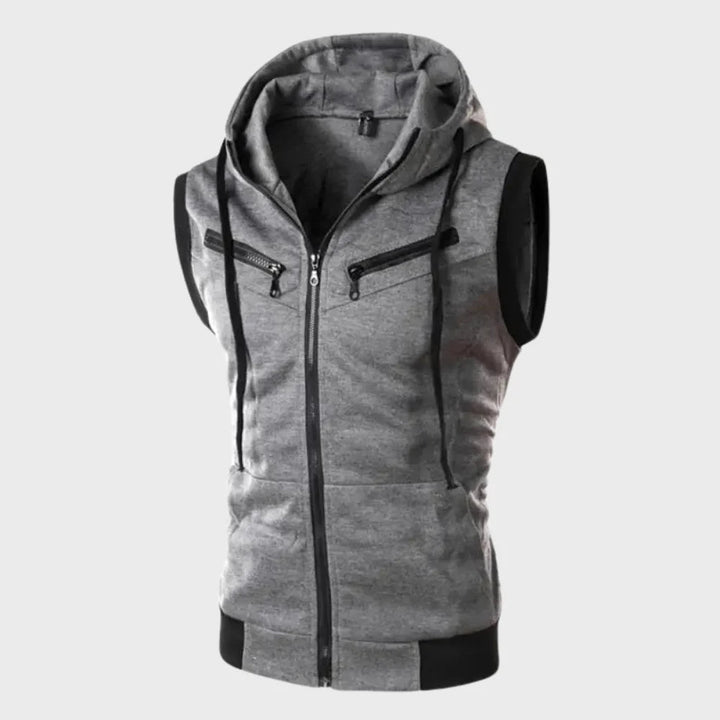 Chaleco sin mangas con capucha para hombre