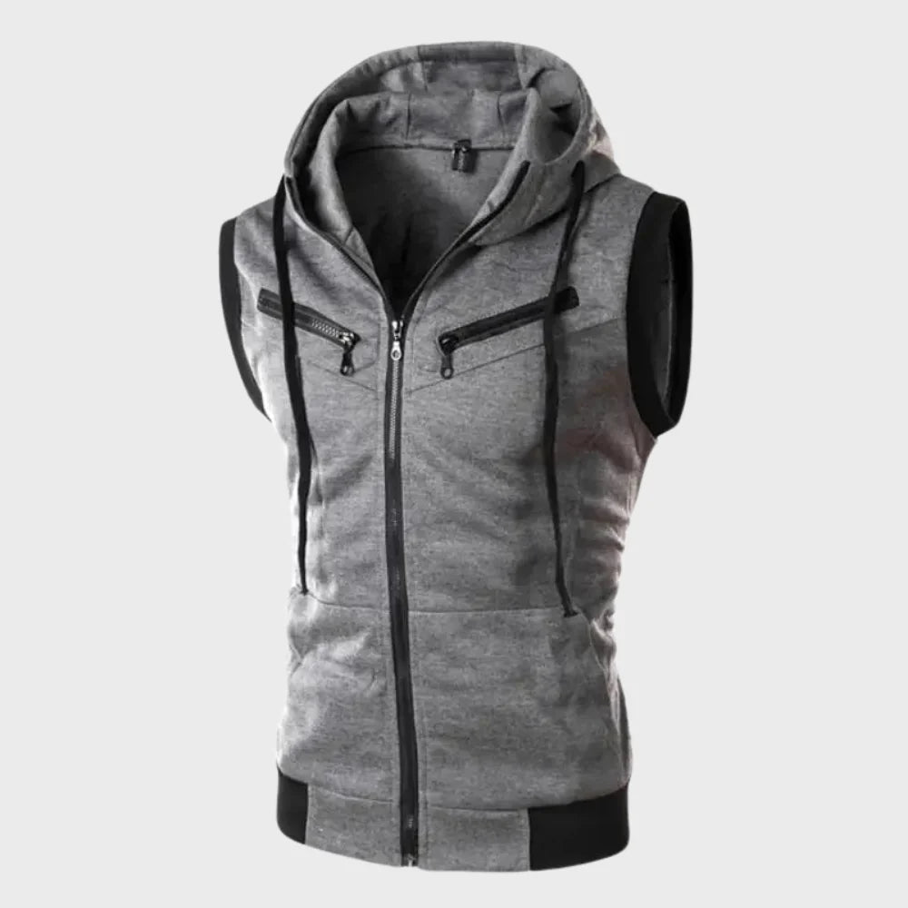 Chaleco sin mangas con capucha para hombre