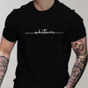 Camiseta informal de hombre con cuello redondo y estampado minimalista
