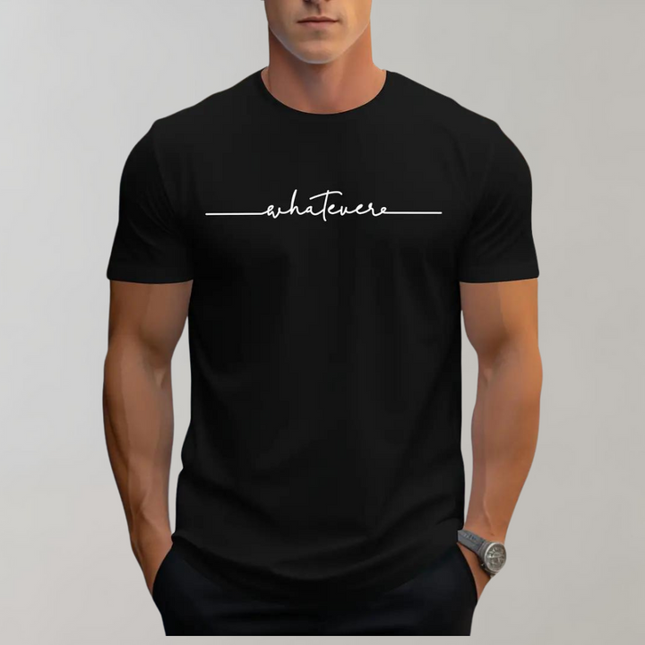 Camiseta casual de hombre con cuello redondo y estampado minimalista