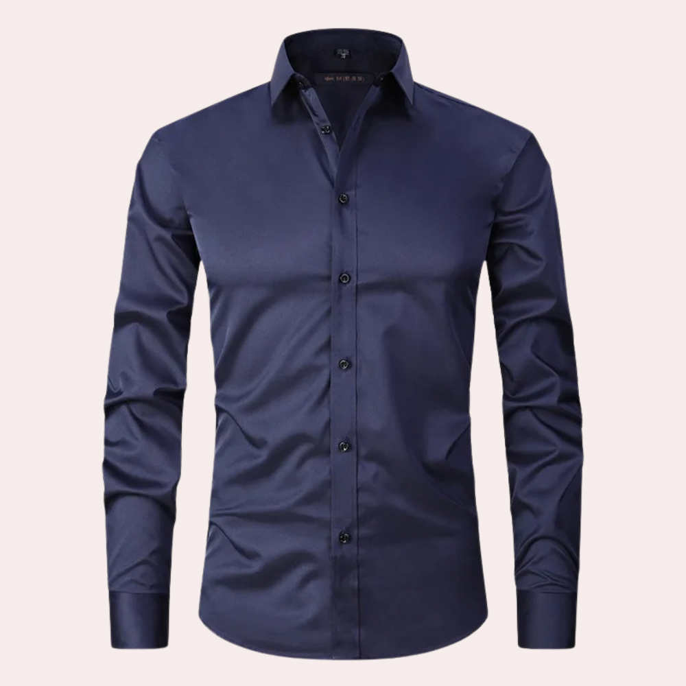 Camisa elástica sin planchado para hombre