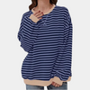 Camiseta de manga larga a rayas oversize para mujer