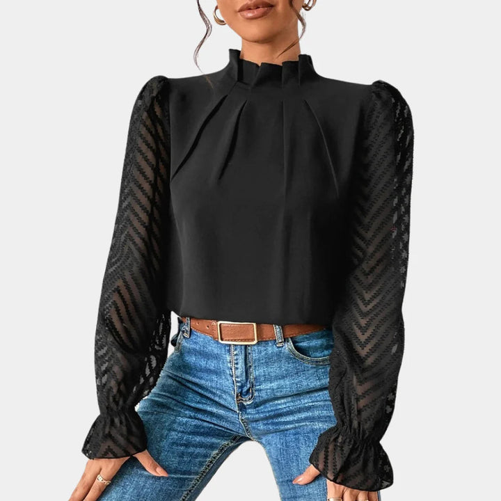 Elegante top de manga larga para mujer