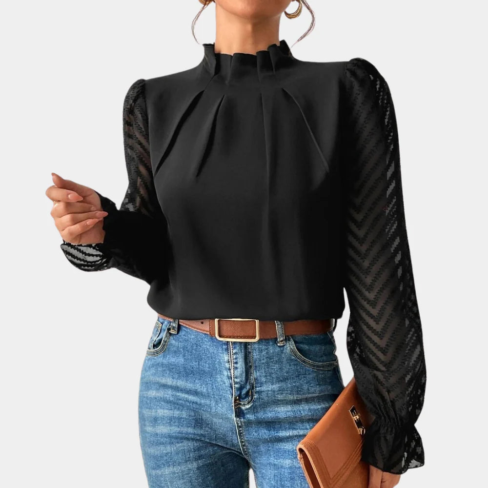 Elegante top de manga larga para mujer